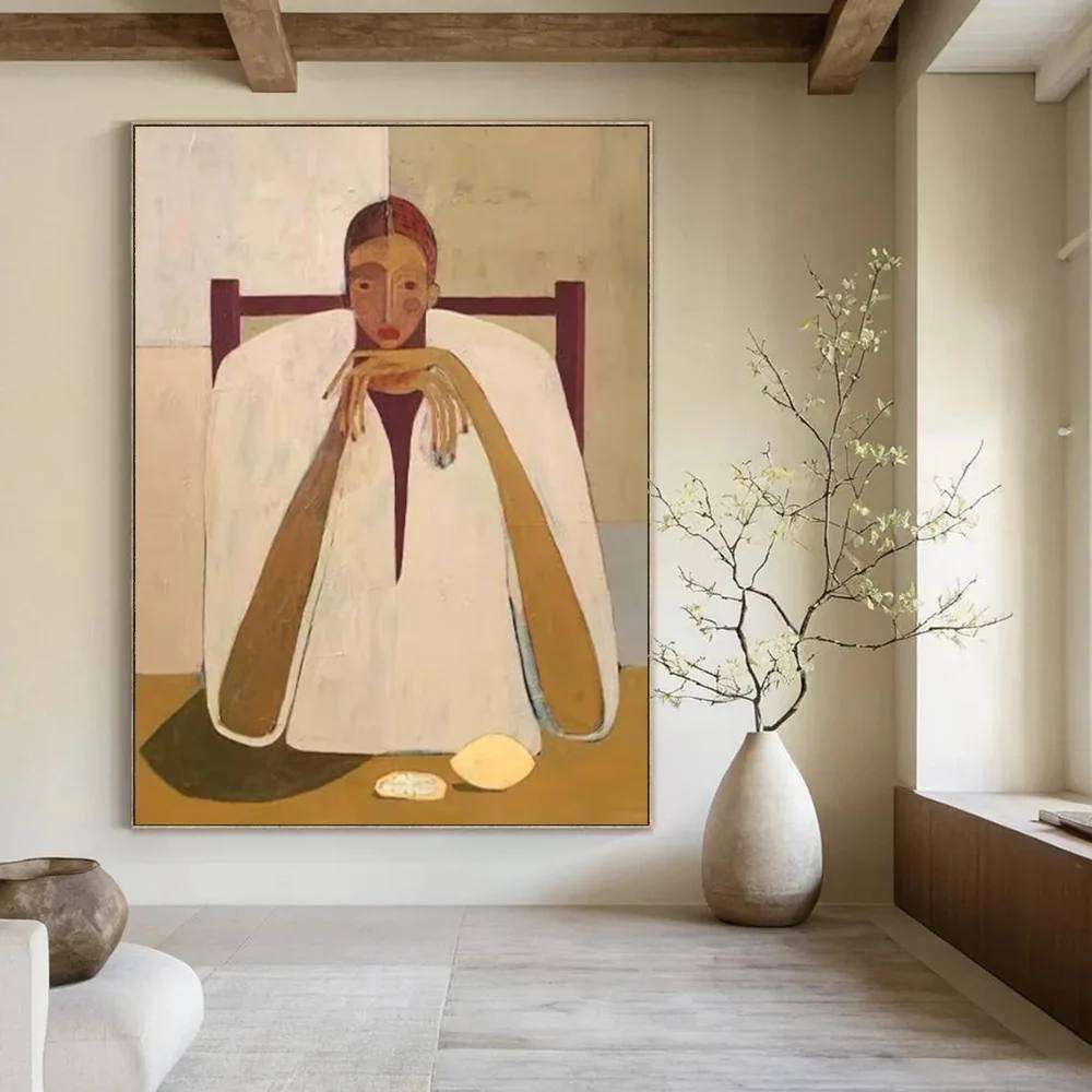 Minimal Original Handmade White Figure Artwork X3GF3